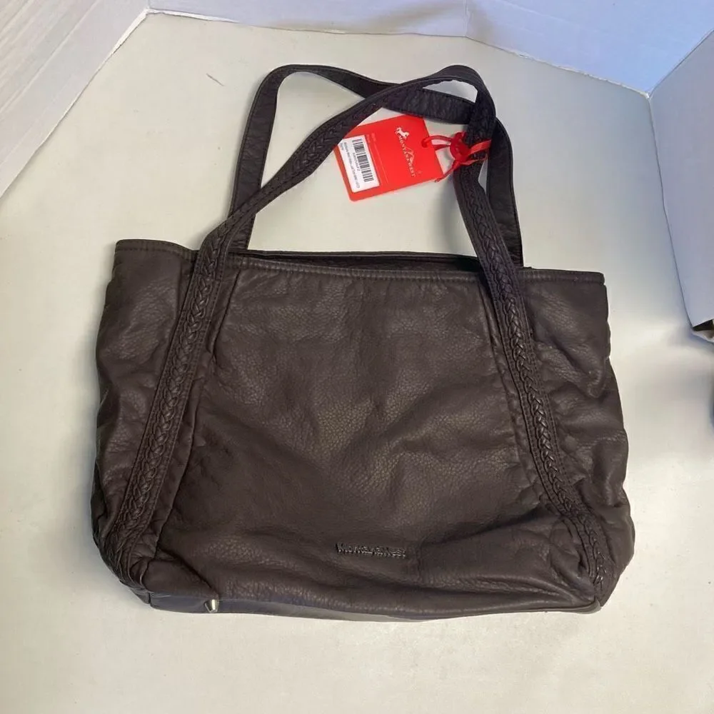 Montana‎ West Women's Brown Vegan Leather Hobo Tote Bag Size Large NWT